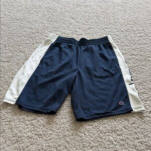 Champion Navy and White Mesh Athletic Shorts